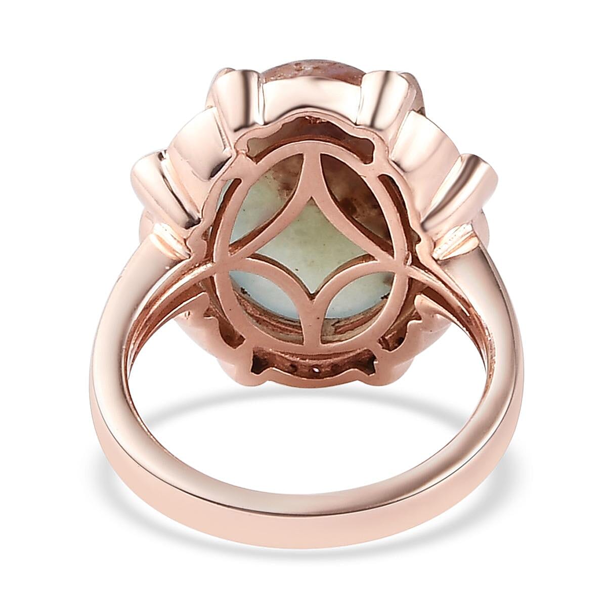 Natural Zimbaprase, Natural Champagne and White Diamond Ring in Vermeil Rose Gold Over Sterling Silver (Size 9.0) 9.15 ctw image number 4