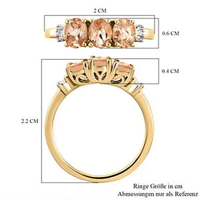 Imperial Garnet and Diamond 1.82 ctw Ring in Vermeil YG Over Sterling Silver (Size 11.5)