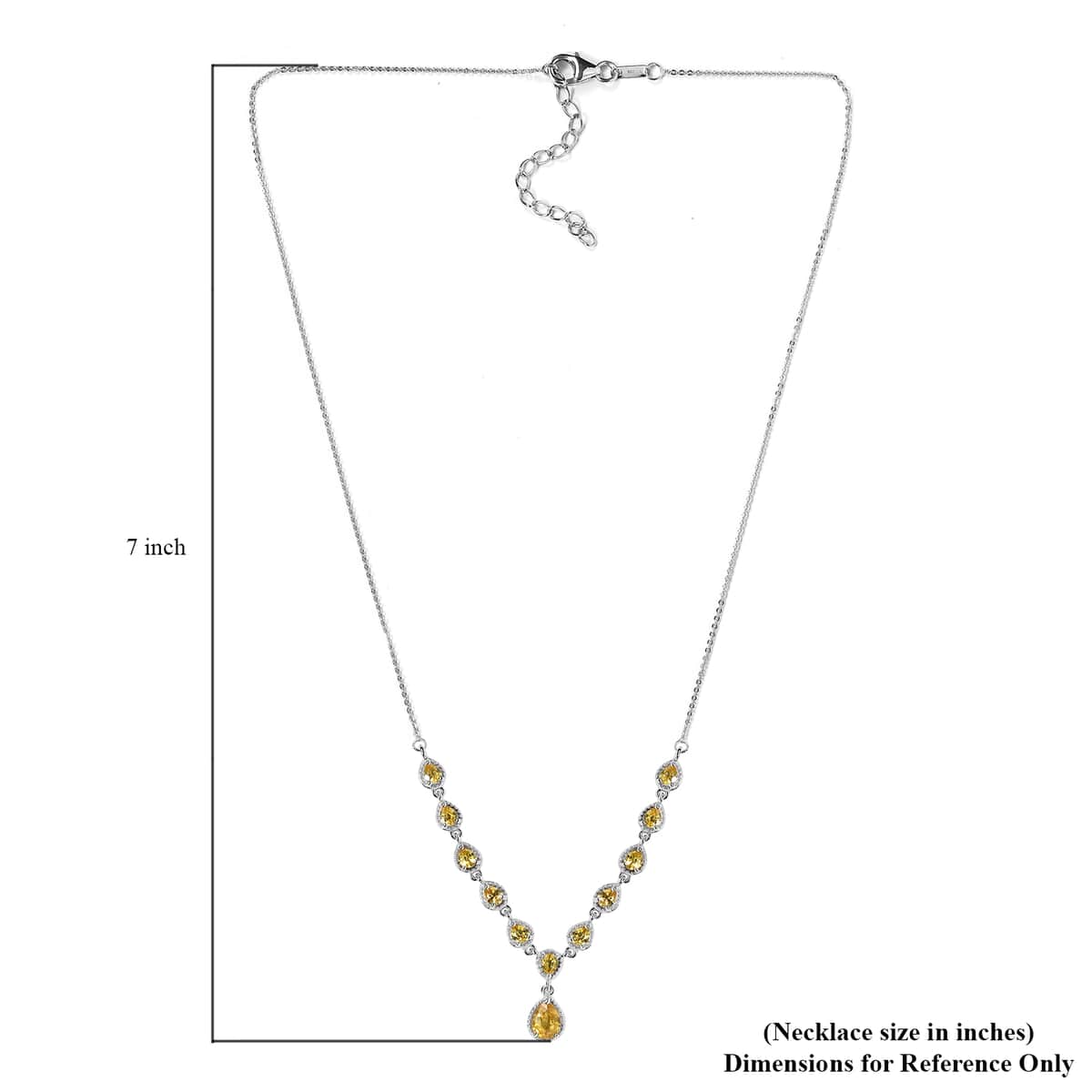 Madagascar Yellow Sapphire Necklace 18 Inches Platinum Over Sterling Silver 3.10 ctw image number 5