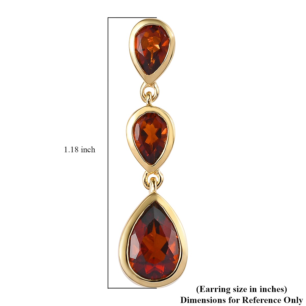 Brazilian Cherry Citrine Dangle Earrings in Vermeil Yellow Gold Over Sterling Silver 3.60 ctw image number 4