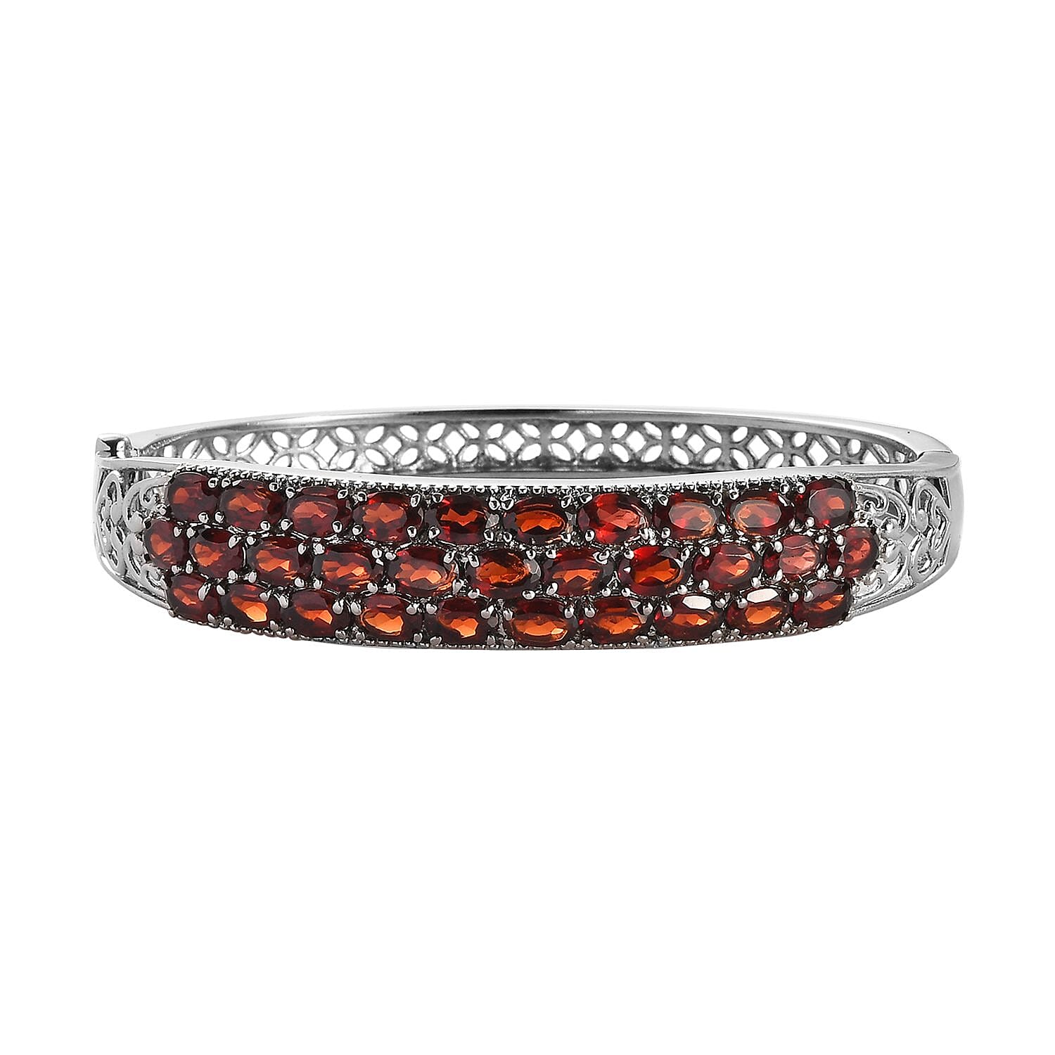 TLV Multi Gemstone Bangle Bracelet in Stainless Steel (6.50 In) 13.30 ctw