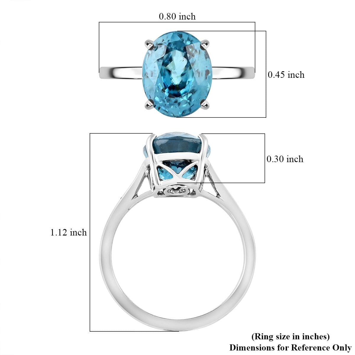 Rhapsody AAAA Cambodian Blue Zircon 6.75 ctw Solitaire Ring in 950 Platinum (Size 6.0) 4.49 Grams image number 4