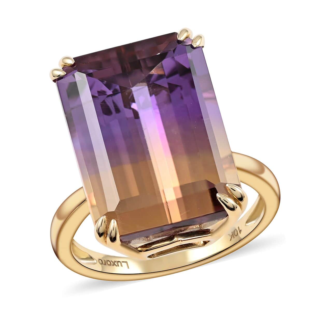 LUXORO 10K Yellow Gold AAA Anahi Ametrine Solitaire Ring 3.05 Grams 15.90 ctw image number 0