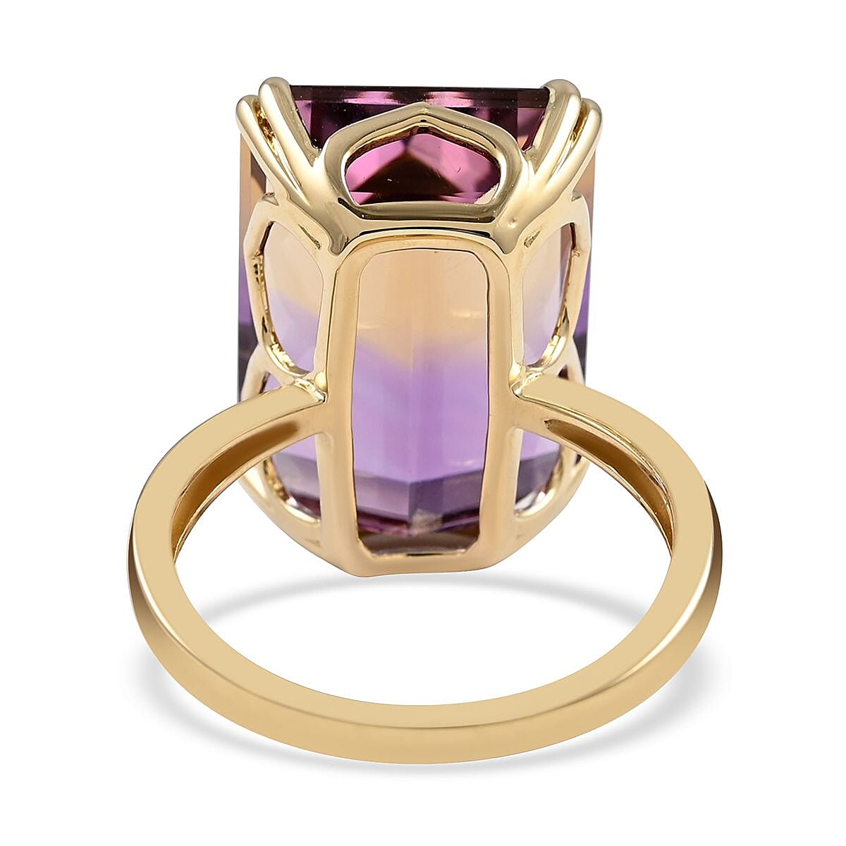 Ankur Treasure Chest Luxoro 10K Yellow Gold AAA Anahi Ametrine Solitaire Ring (Size 6.0) 15.90 ctw