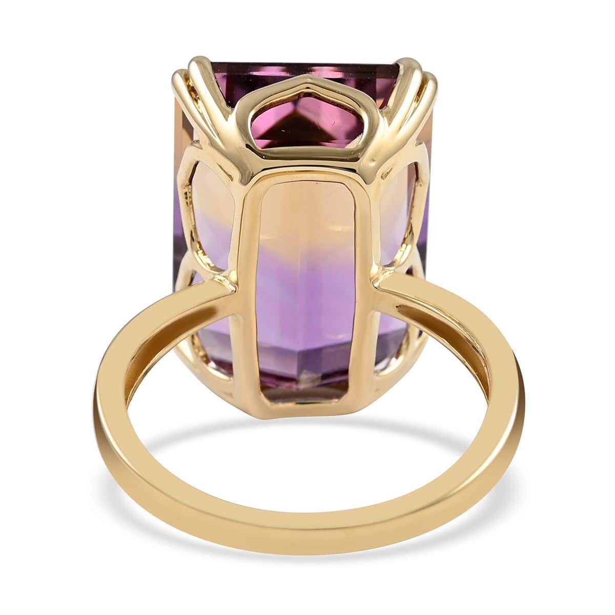 LUXORO 10K Yellow Gold AAA Anahi Ametrine Solitaire Ring 3.05 Grams 15.90 ctw image number 4