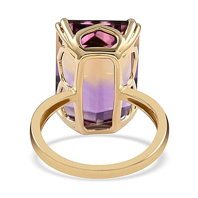 Ankur Treasure Chest Luxoro 10K Yellow Gold AAA Anahi Ametrine Solitaire Ring (Size 6.0) 15.90 ctw