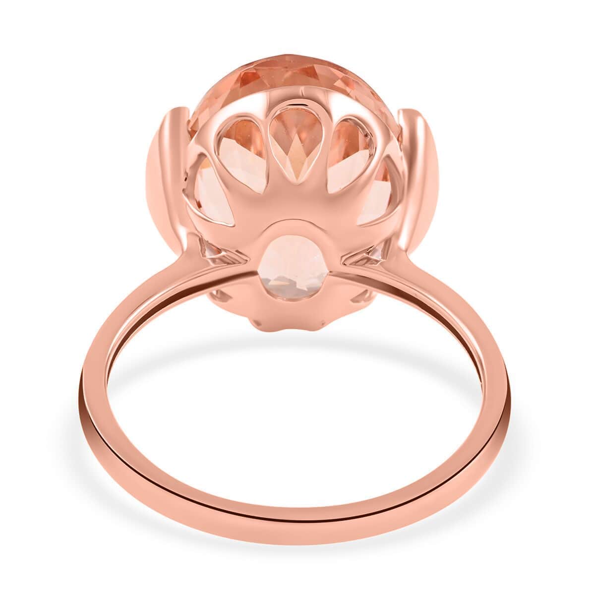 Certified & Appraised Iliana 18K Rose Gold AAA Marropino Morganite and G-H I1 Diamond Ring (Size 6.0) 9.00 ctw image number 4