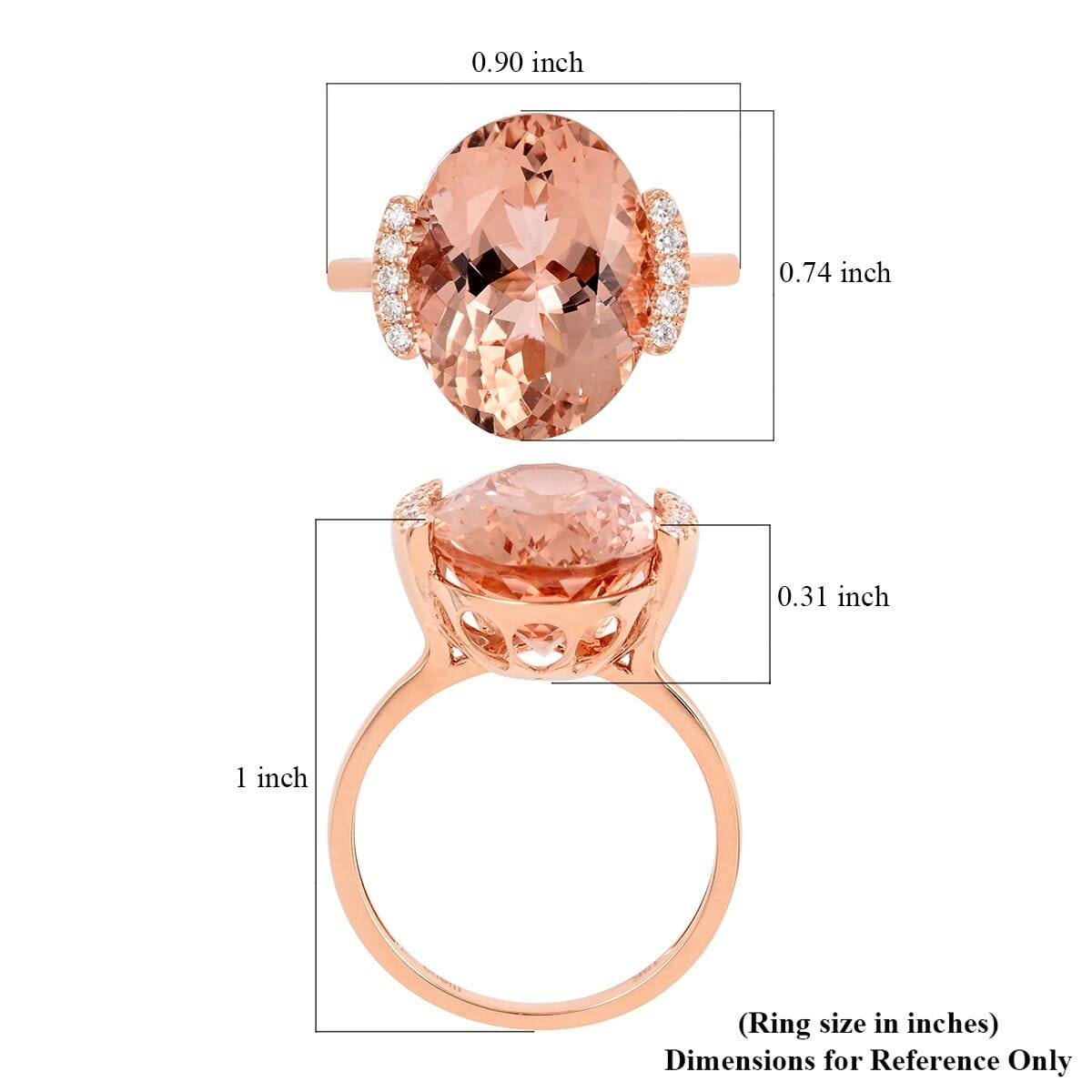 Certified & Appraised Iliana 18K Rose Gold AAA Marropino Morganite and G-H SI Diamond Ring (Size 8.0) 3.78 Grams 9.00 ctw image number 5