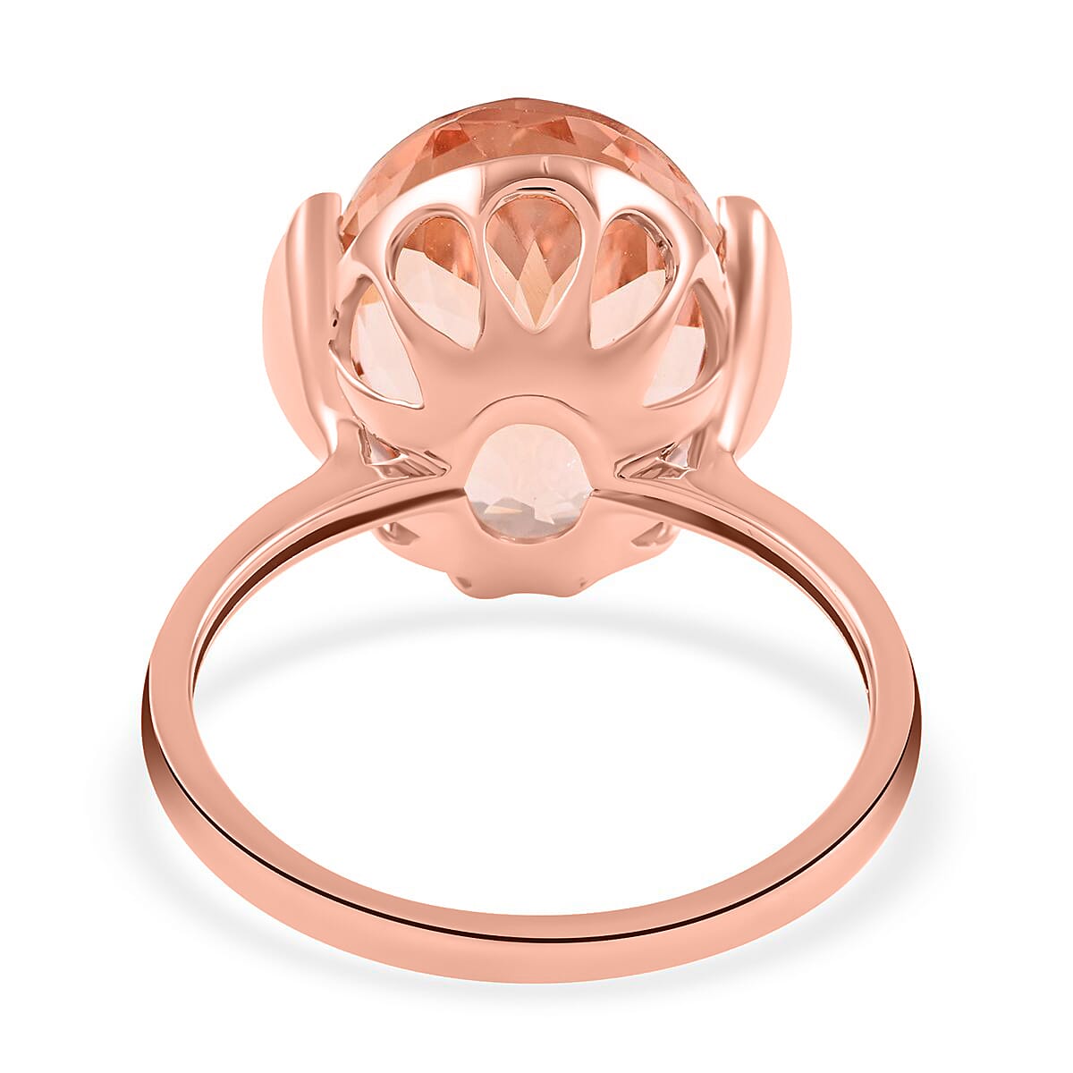 Certified & Appraised Iliana 18K Rose Gold AAA Marropino Morganite and G-H I1 Diamond Ring (Size 9.0) 9.00 ctw image number 4