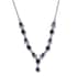 Tanzanian Blue Spinel (DF) and Natural White Zircon Station Necklace 18 Inches in Platinum Over Sterling Silver 4.00 ctw image number 0