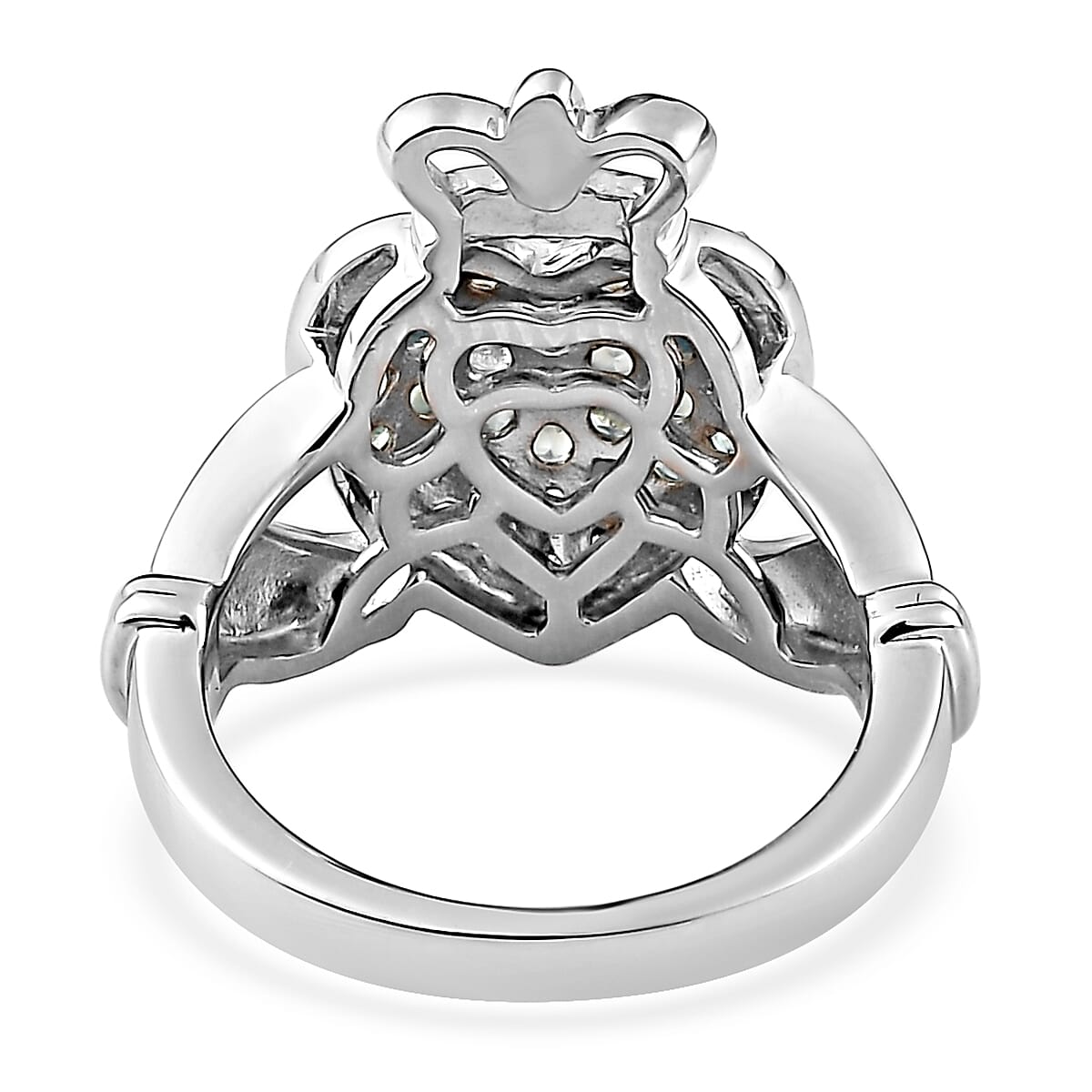Narsipatnam Alexandrite Claddagh Ring in Platinum Over Sterling Silver (Size 6.0) 0.85 ctw image number 4