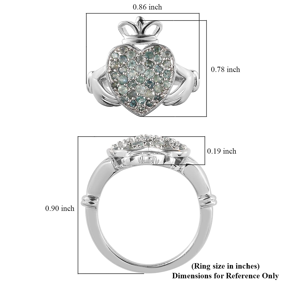 Narsipatnam Alexandrite Claddagh Ring in Platinum Over Sterling Silver (Size 8.0) 0.85 ctw image number 5