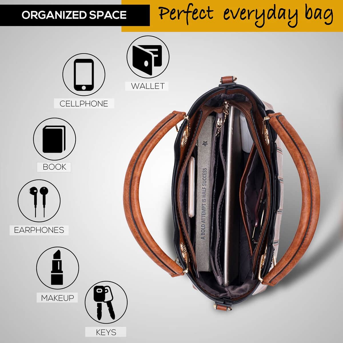 Rofozzi- Brown Lane Vegan Leather Handbag (Eco-friendly) , Women's Handbag , Vegan Leather Bag for Women , Ladies Purse image number 5