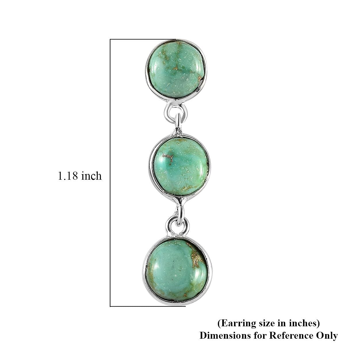 Artisan Crafted Sonoran Gold Turquoise Dangle Earrings in Sterling Silver 6.75 ctw