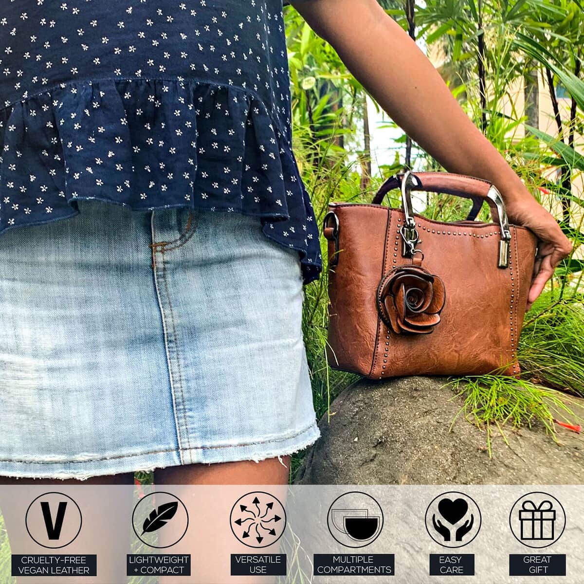 Rofozzi- Luxe Vegan Leather Handbag (Eco-friendly) image number 4