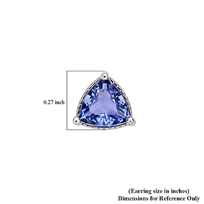 Color Change Fluorite Solitaire Stud Earrings in Rhodium Over Sterling Silver 4.00 ctw