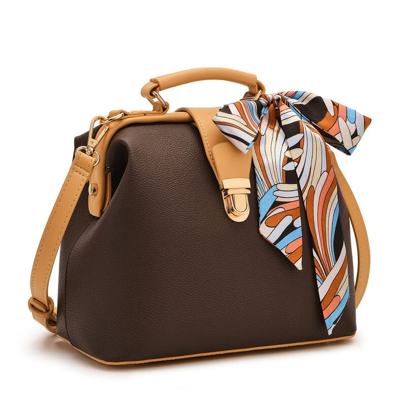 Rofozzi- Brown Doctor Vegan Leather Handbag (Eco-friendly) , Vegan leather Designer Bag for Women , Women's Handbag , Ladies Purse