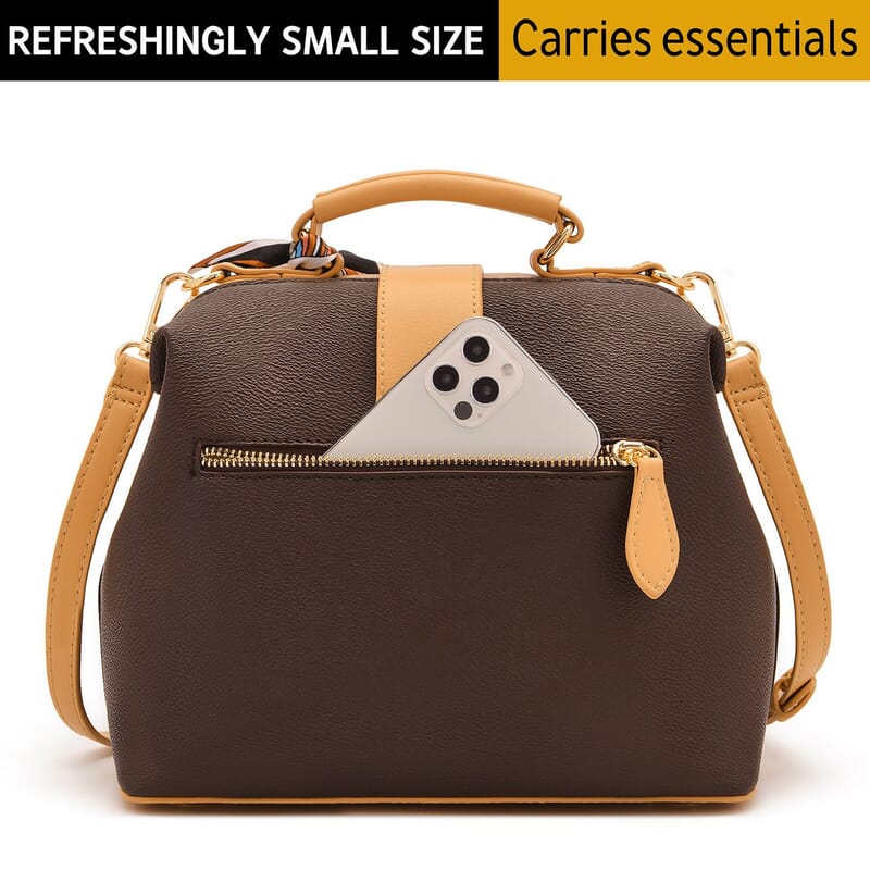 Rofozzi- Brown Doctor Vegan Leather Handbag (Eco-friendly) , Vegan leather Designer Bag for Women , Women's Handbag , Ladies Purse