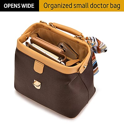 Rofozzi- Brown Doctor Vegan Leather Handbag (Eco-friendly) , Vegan leather Designer Bag for Women , Women's Handbag , Ladies Purse