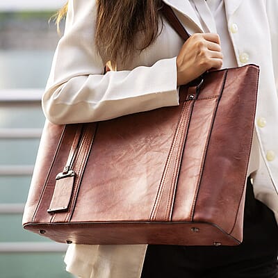 Rofozzi- Large Laptop Lugger Vegan Leather Tote Bag for Women (Eco-friendly) | Women's Designer Work Tote Bags | Ladies Purse