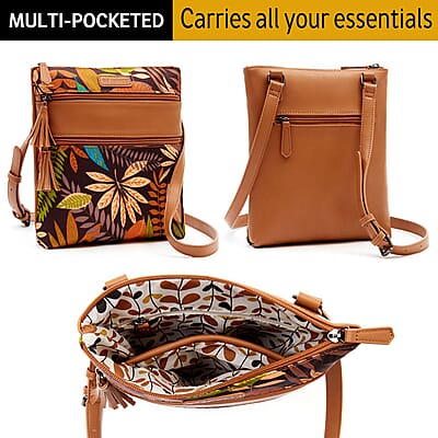 Rofozzi- Multi Leaf Tassel Vegan Leather Crossbody Bag (Eco-friendly) | Designer Crossbody Bag Purse | Vegan Leather Bag