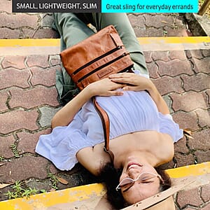 Rofozzi- Brown Hazel Genuine Leather Crossbody Bag for Women , Women's Designer Crossbody Bags , Leather Handbags , Leather Purse