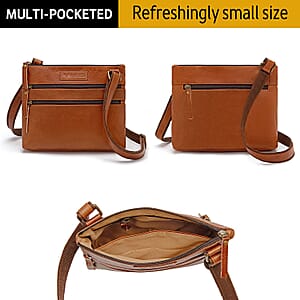 Rofozzi- Brown Hazel Genuine Leather Crossbody Bag for Women , Women's Designer Crossbody Bags , Leather Handbags , Leather Purse