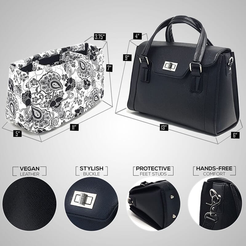 Rofozzi-Black Multi-Utility Handbag (Eco-friendly) , Women's Handbag , Vegan Leather Bag for Women , Ladies Purse