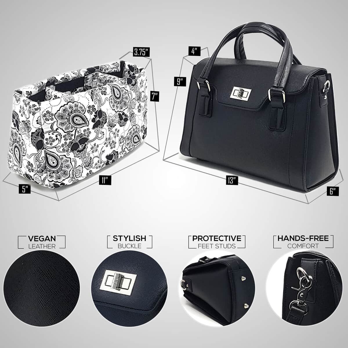 Rofozzi-Black  Multi-Utility Handbag (Eco-friendly) image number 4