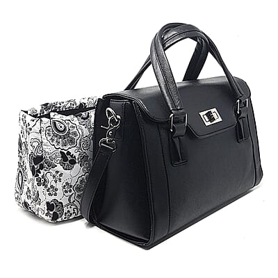 Rofozzi-Black Multi-Utility Handbag (Eco-friendly) , Women's Handbag , Vegan Leather Bag for Women , Ladies Purse