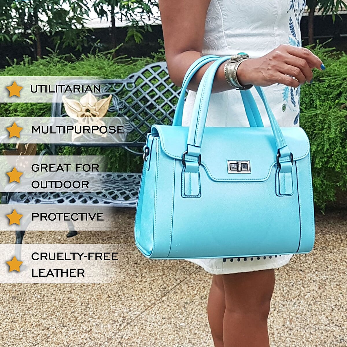 Rofozzi-Blue Multi-Utility Handbag (Eco-friendly) , Women's Handbag , Vegan Leather Bag for Women , Ladies Purse image number 2