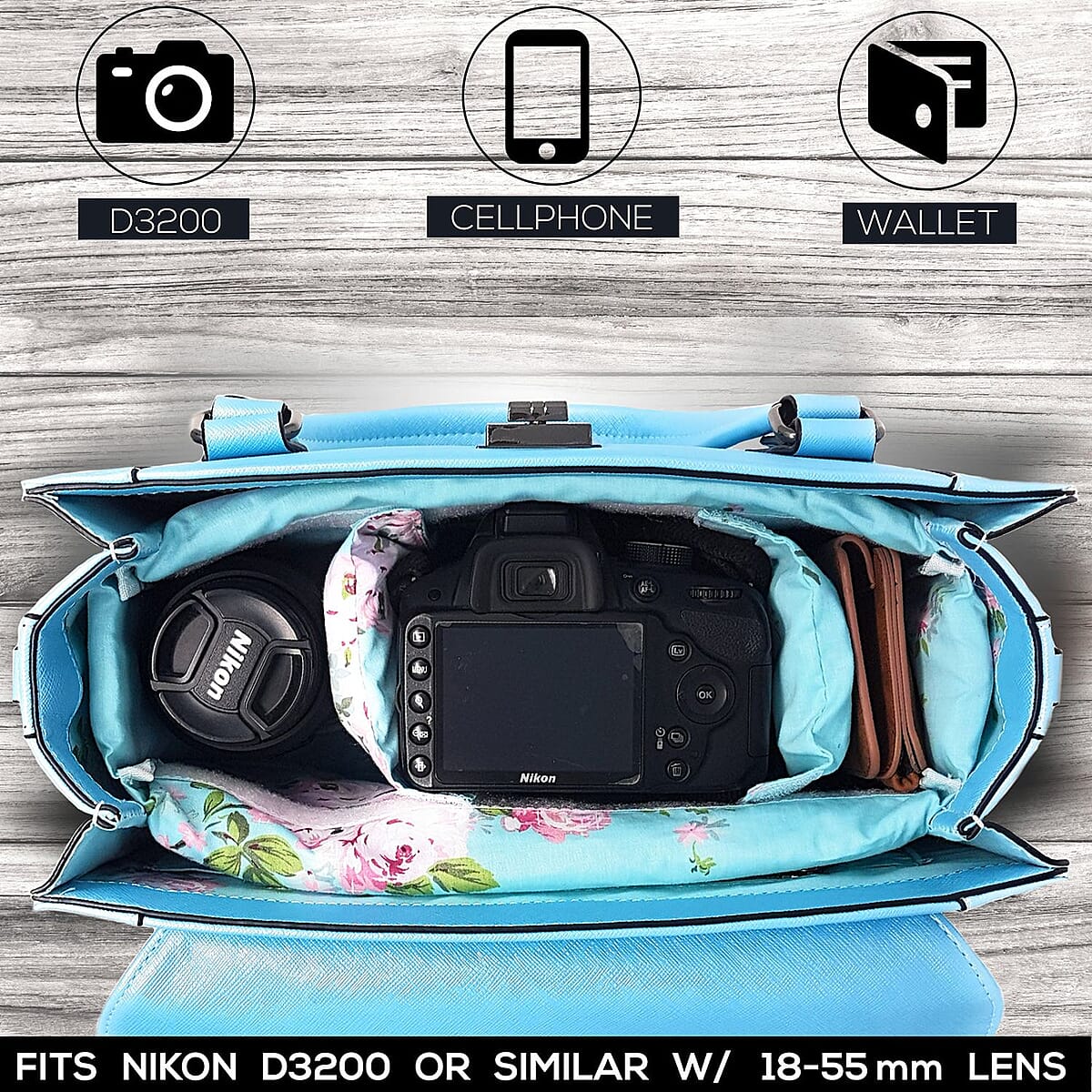 Rofozzi-Blue Multi-Utility Handbag (Eco-friendly) , Women's Handbag , Vegan Leather Bag for Women , Ladies Purse image number 3