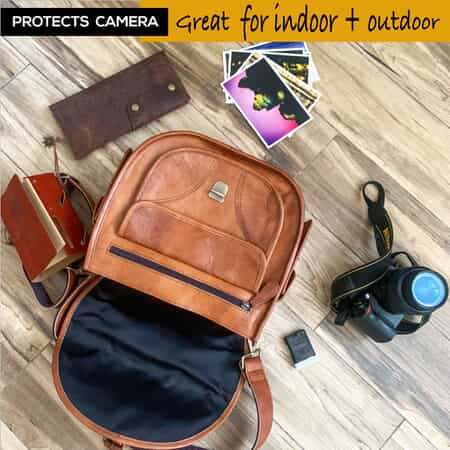 Rofozzi- Brown Icon Genuine Leather Camera Crossbody Shoulder Handbag , Designer Crossbody Bag Purse , Leather Handbags image number 1