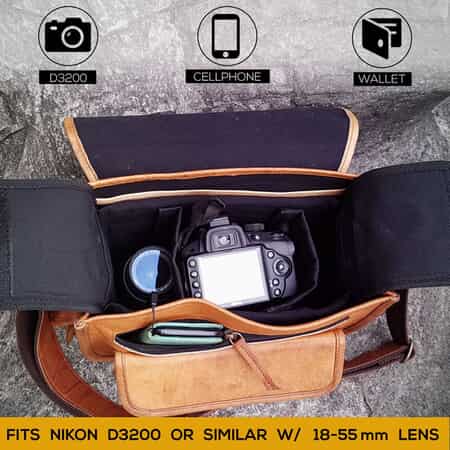 Rofozzi- Brown Icon Genuine Leather Camera Crossbody Shoulder Handbag , Designer Crossbody Bag Purse , Leather Handbags image number 4