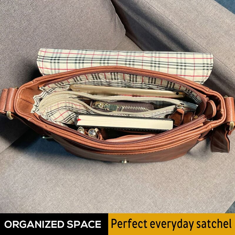 Rofozzi- City Crossbody Messenger Bag For Tablets with Casual Flap Satchel (Eco-friendly) , Women's Designer Crossbody Bags , Leather Handbags , Leather Purse