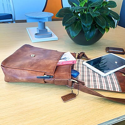 Rofozzi- City Crossbody Messenger Bag For Tablets with Casual Flap Satchel (Eco-friendly) , Women's Designer Crossbody Bags , Leather Handbags , Leather Purse