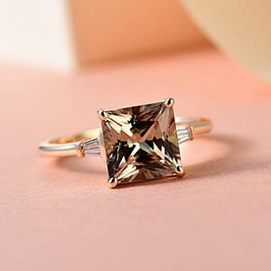Luxoro 14K Yellow Gold AAA Turkizite and G-H I3 Diamond Ring (Size 7.0) 3.20 ctw
