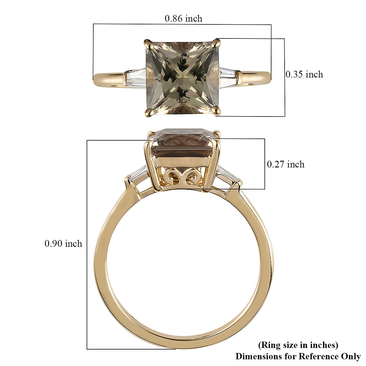 Luxoro 14K Yellow Gold AAA Turkizite and G-H I3 Diamond Ring (Size 7.0) 3.20 ctw