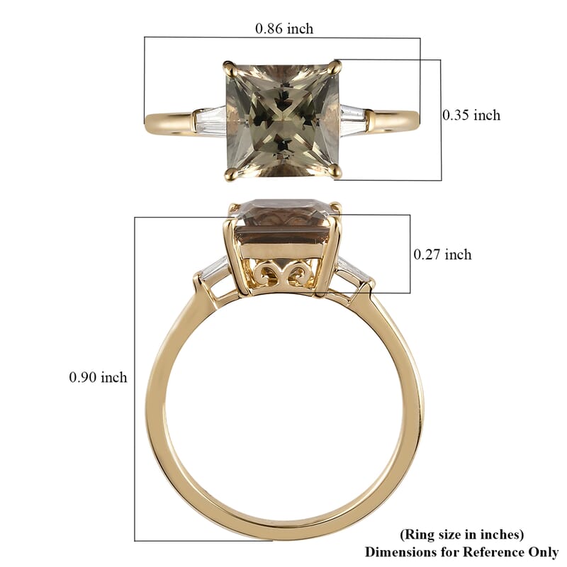 Luxoro 14K Yellow Gold AAA Turkizite and G-H I3 Diamond Ring (Size 7.0) 3.20 ctw