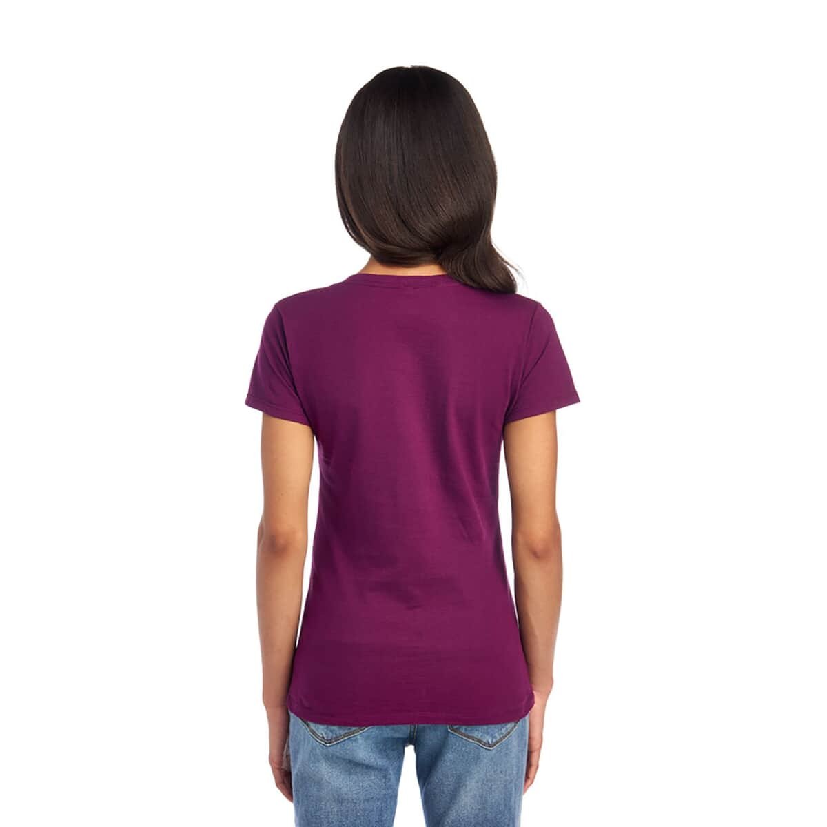 2 Pack- FRUIT OF THE LOOM 100% Cotton V-Neck T-shirts - Navy and Plum-XL image number 2