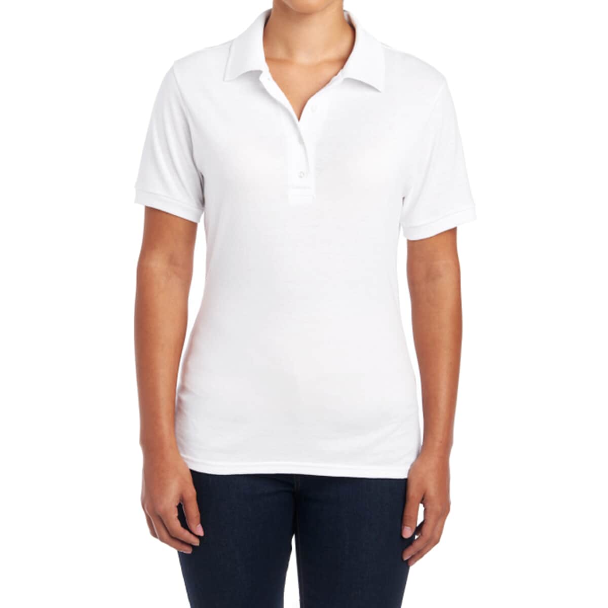 JERZEES Women's White Pique Polo Shirt-L (Shipped in 10 days) image number 0