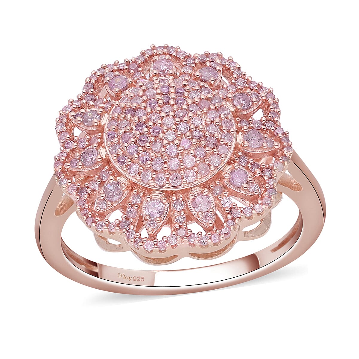 Buy Natural Pink Diamond I3 Cocktail Ring in Vermeil Rose Gold