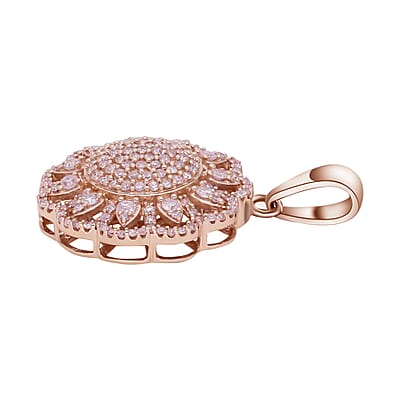 Natural Pink Diamond I3 Cocktail Pendant in Vermeil Rose Gold Over Sterling Silver 0.50 ctw