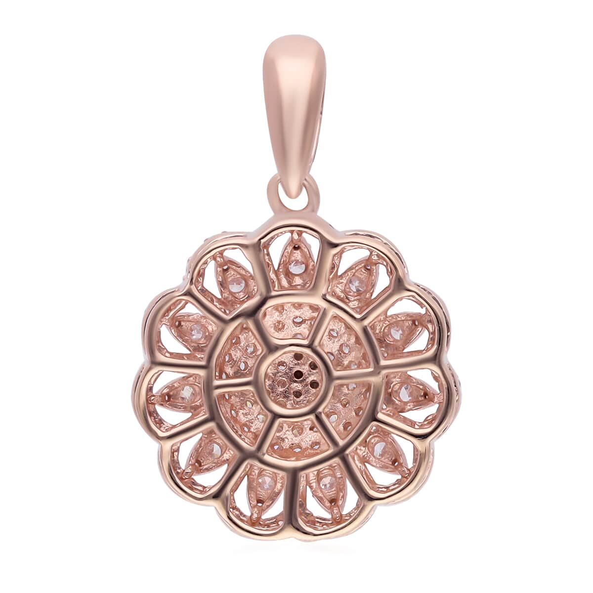 Natural Pink Diamond I3 Cocktail Pendant in Vermeil Rose Gold Over Sterling Silver 0.50 ctw image number 3