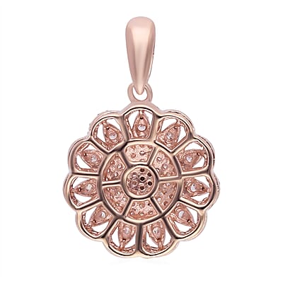 Natural Pink Diamond I3 Cocktail Pendant in Vermeil Rose Gold Over Sterling Silver 0.50 ctw
