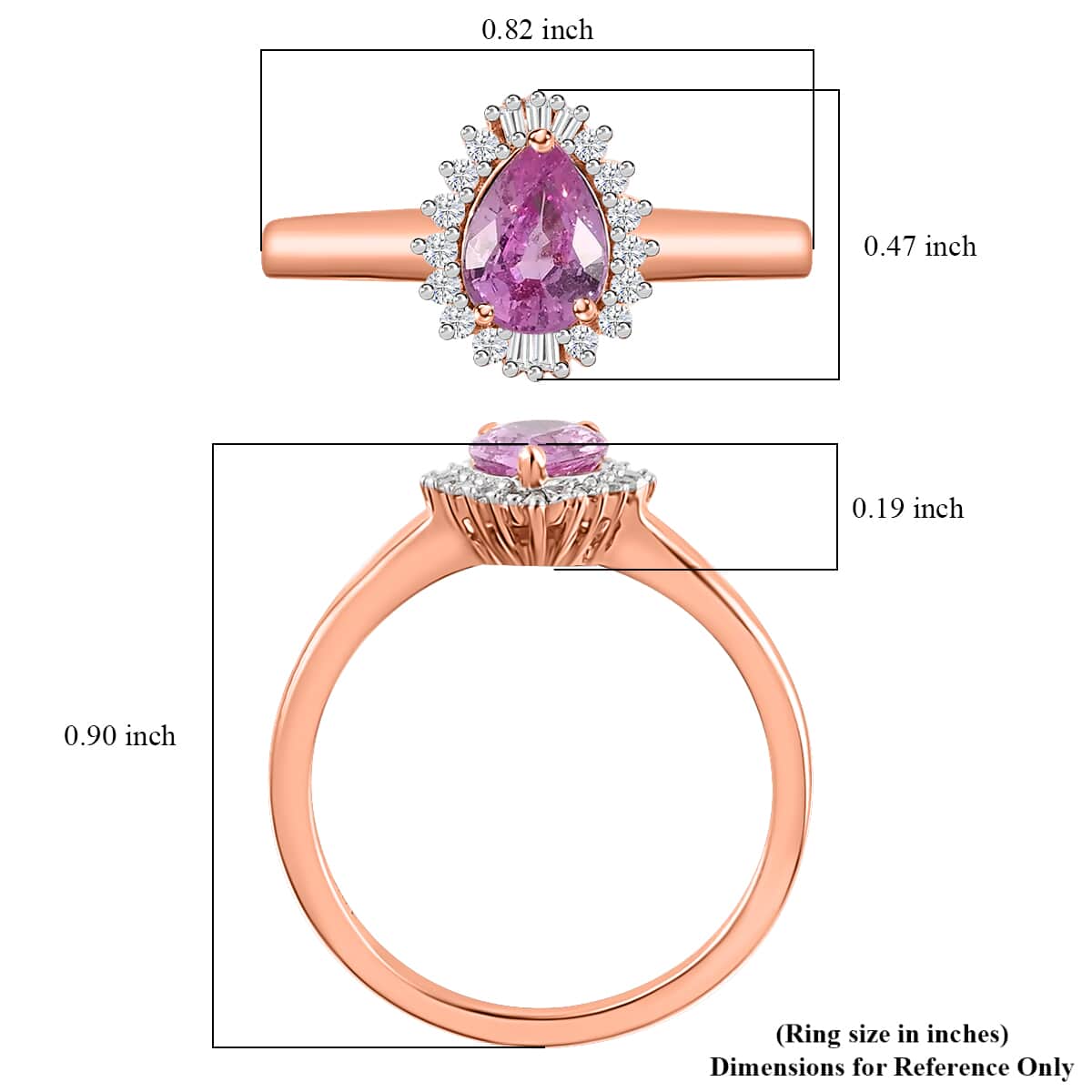 ILIANA 18K Rose Gold AAA Madagascar Pink Sapphire, Diamond (G-H, SI) (0.15 cts) Halo Ring (Size 6.0) (3.60 g) 1.00 ctw image number 5