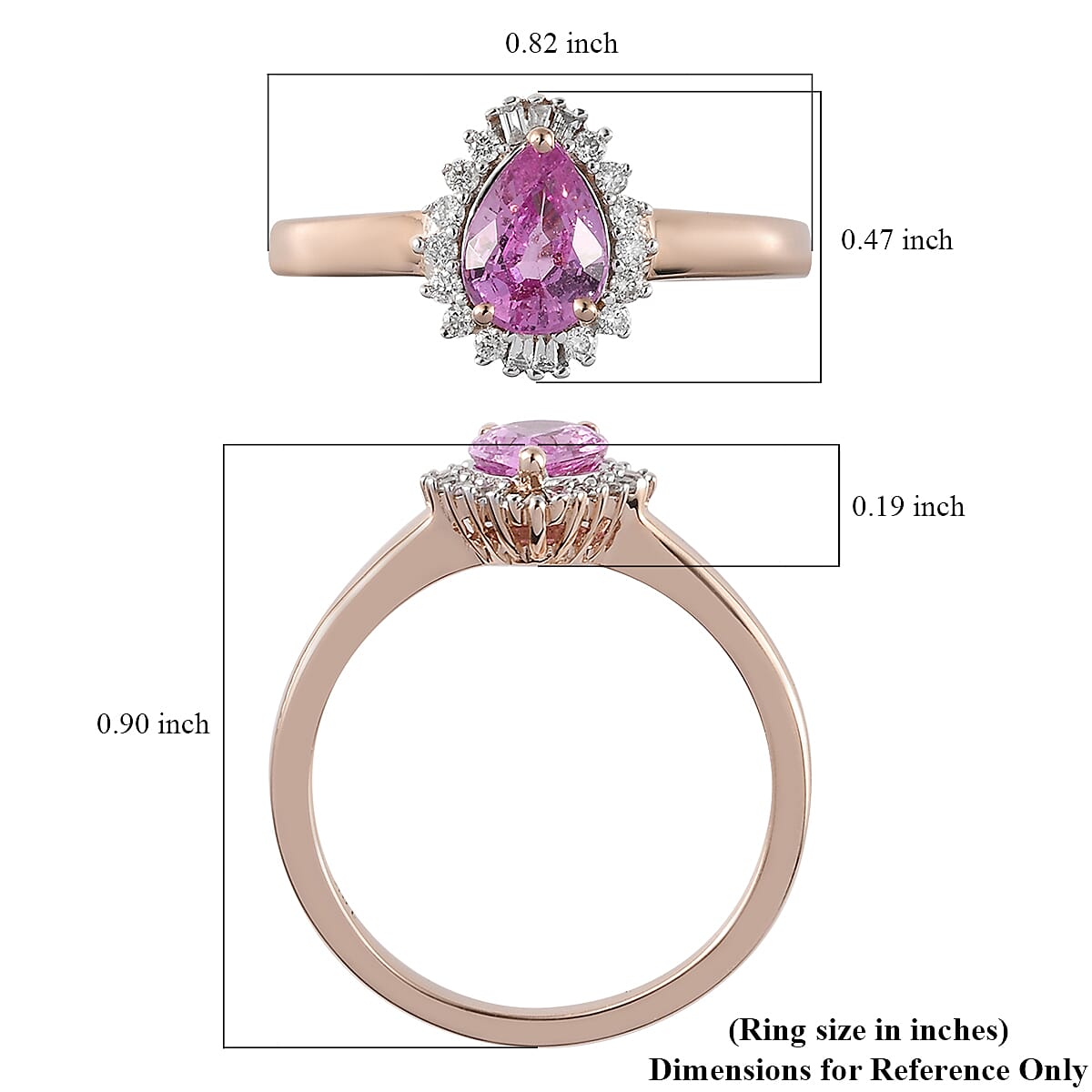 Iliana 18K Rose Gold AAA Madagascar Pink Sapphire and G-H SI Diamond Halo Ring (Size 8.0) 1.00 ctw image number 5