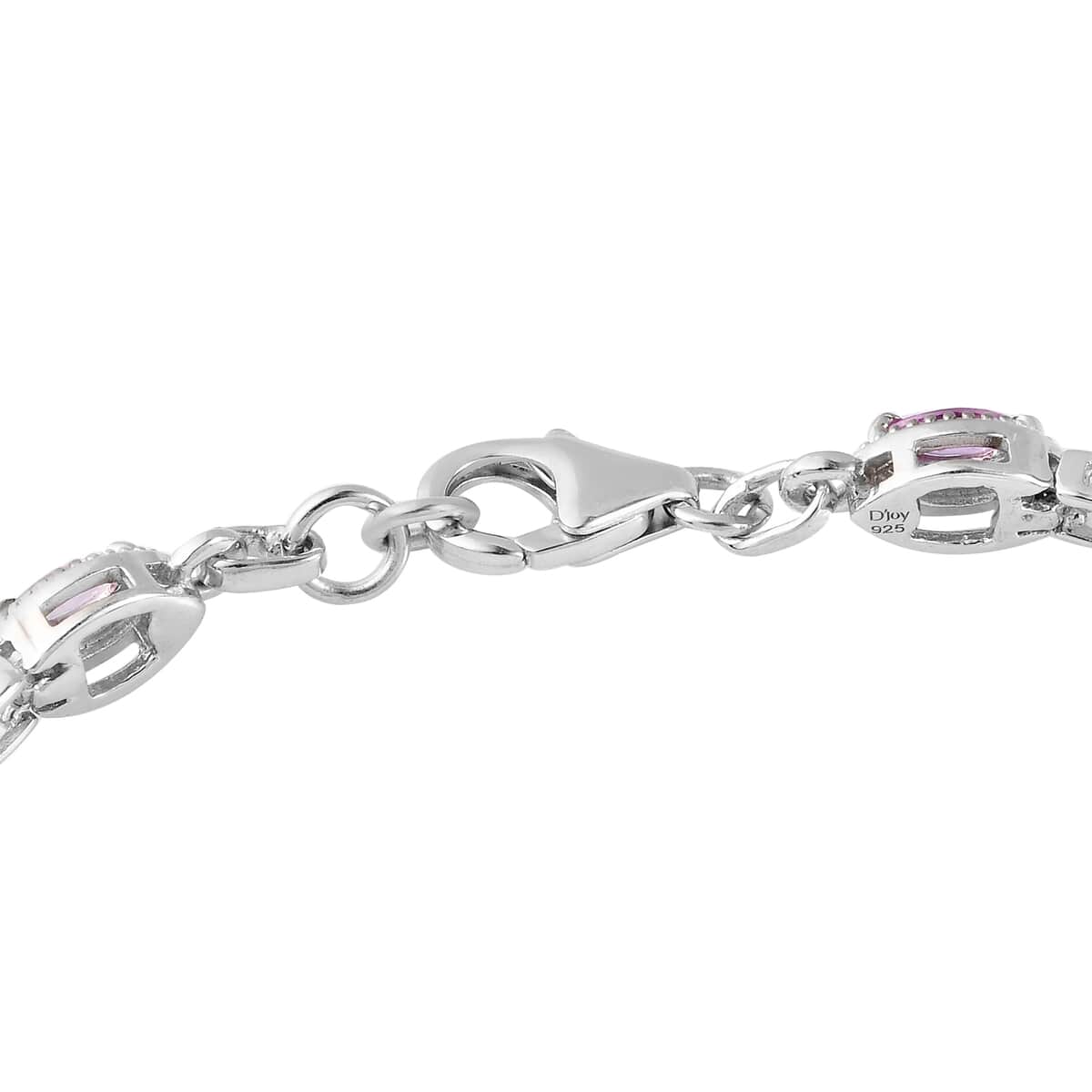 Madagascar Pink Sapphire Station Bracelet in Platinum Over Sterling Silver (7.25 In) (8.65 g) 2.15 ctw image number 3