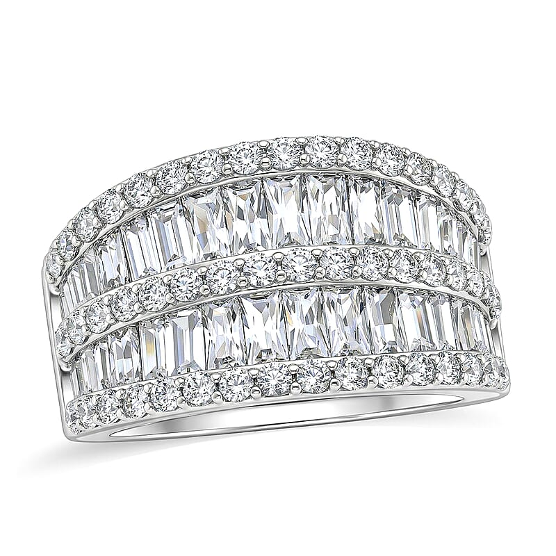 Crisscross Simulated Diamond Ring (Size 7)