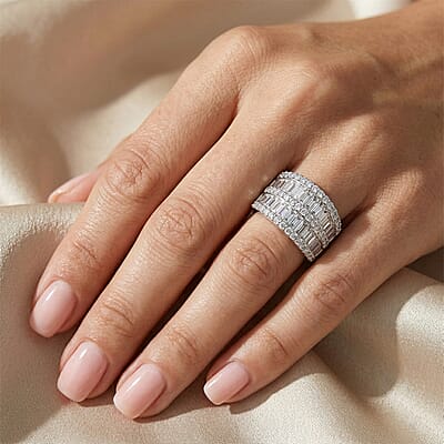 Crisscross Simulated Diamond Ring (Size 7)